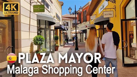 4K Walking Tour of Plaza Mayor Shopping Center, Malaga, Spain。